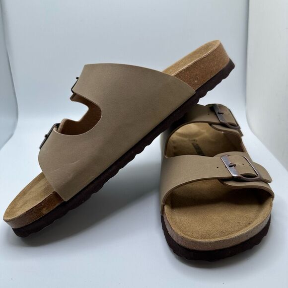 CUSHIONAIRE Women's Cork Footbed Sandal With +Comfort 10 TAUPE - Picture 7 of 7